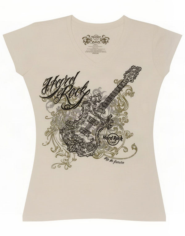 Hard Rock Cafe Girls Grafisk T-Shirt Top 11-12 år Small White