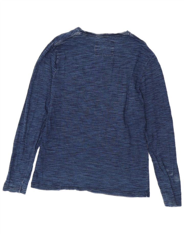 JACK WILLS Herre Top Langærmet Stor Marineblå Flecked Bomuld