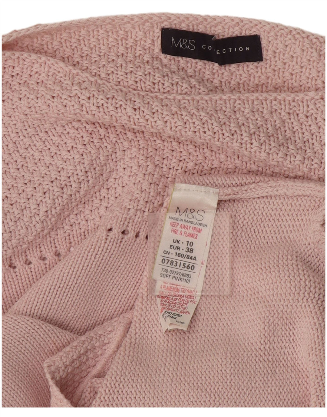 Marks & Spencer Dame Oversized Boat Neck Jumper Sweater UK 10 Small Pink