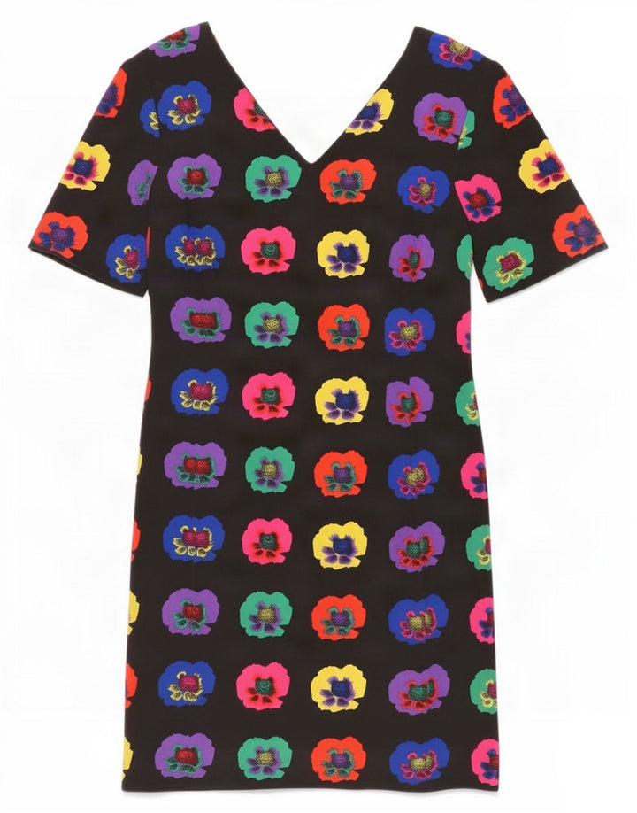 Laurel Womens Sheath Dress EU 40 Medium Black Floral Silke