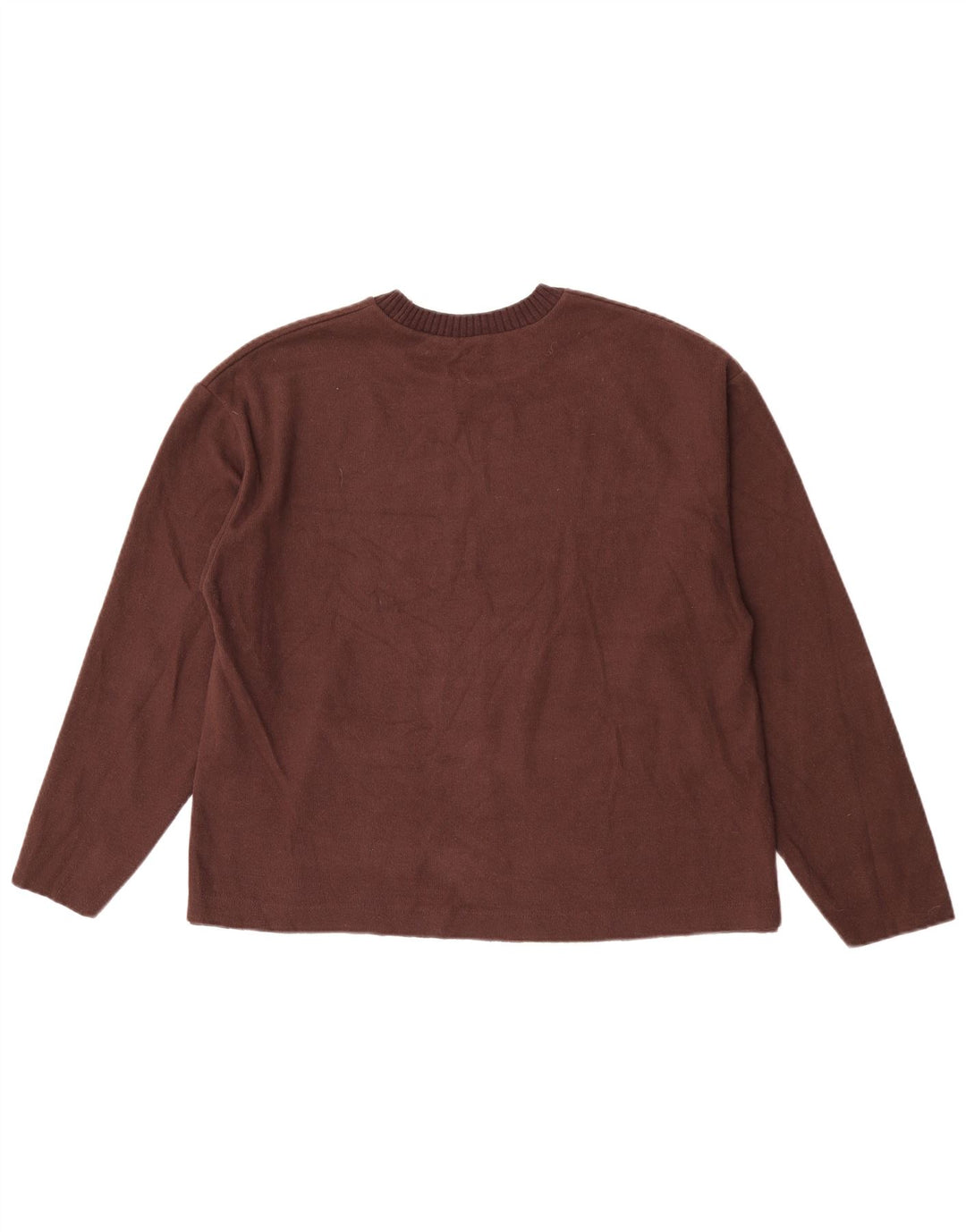 Zara Dame Boat Neck Jumper Sweater UK 16 Large Brown Polyester