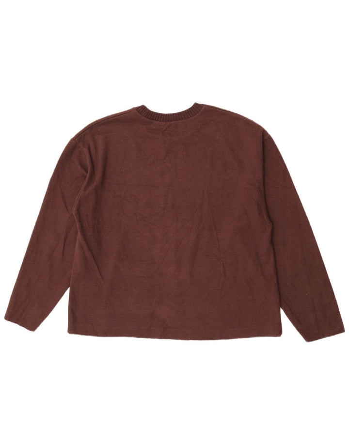 Zara Dame Boat Neck Jumper Sweater UK 16 Large Brown Polyester
