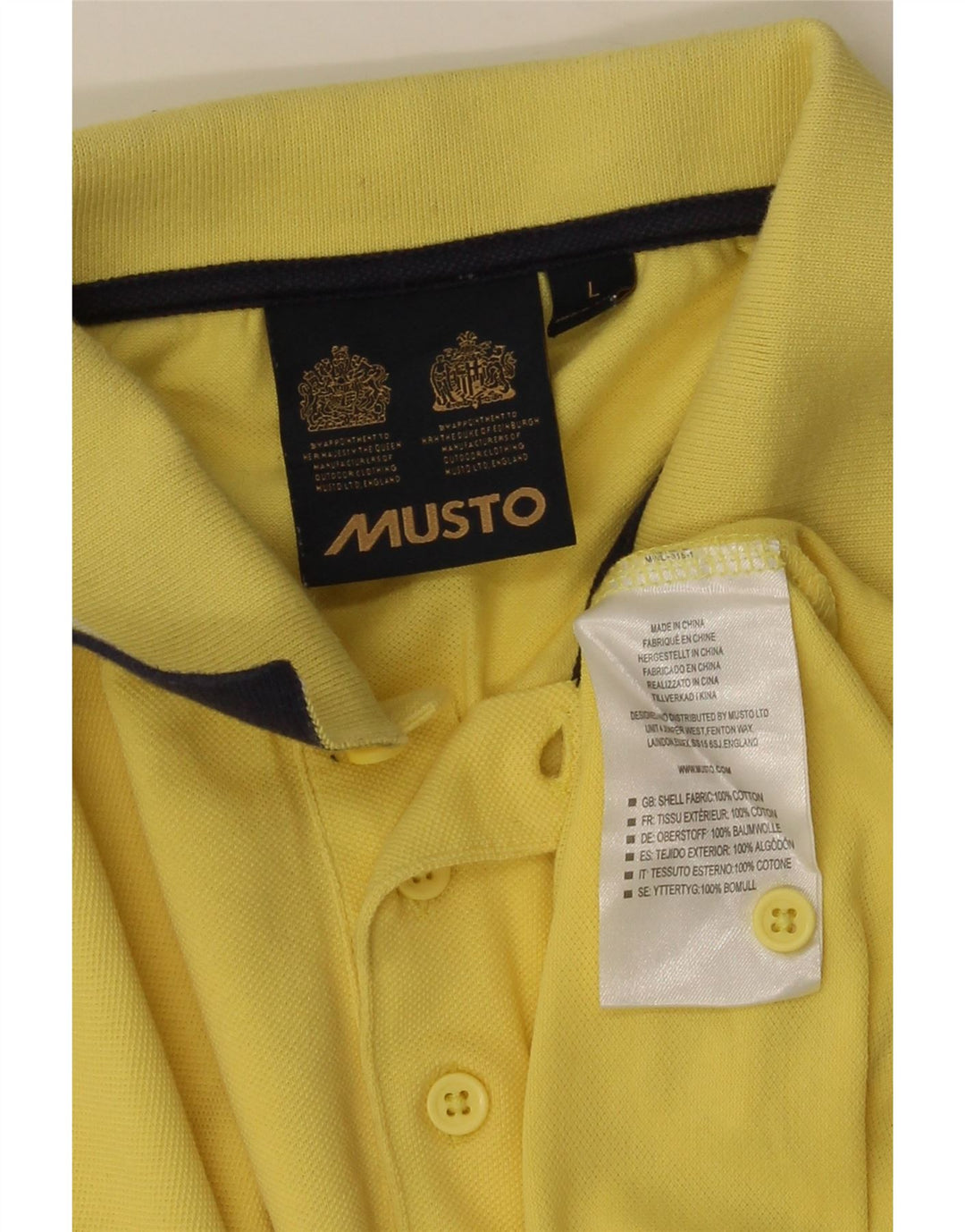 MUSTO Poloshirt til mænd Stor gul bomuld