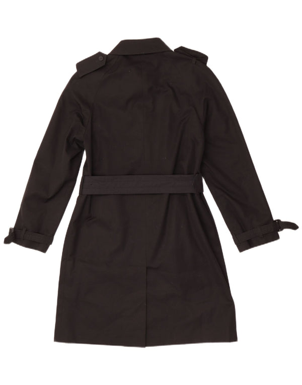 Aquascutum Trench Coat til kvinder UK 6 XS Sort bomuld