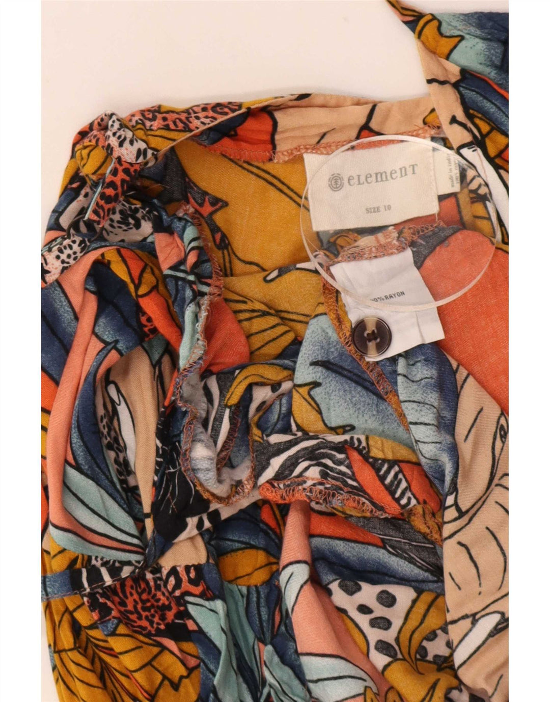 Element Dame Ærmeløs Playsuit UK 10 Small Multicolored Floral Rayon