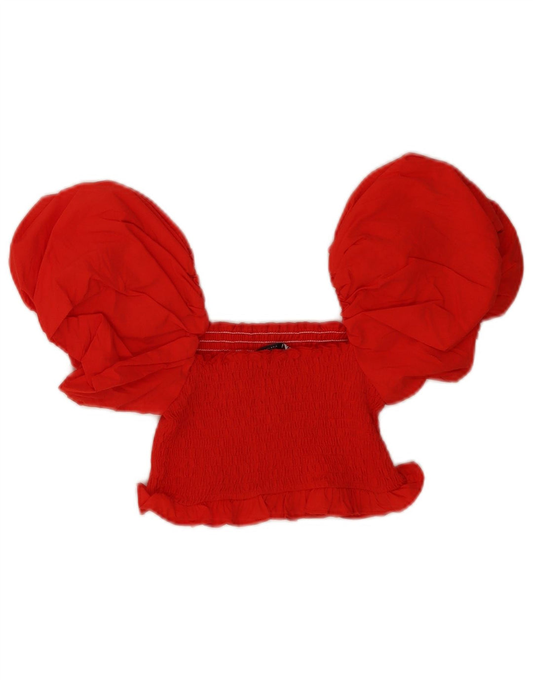 Zara Womens Off Shoulder Crop Top UK 8 Small Red