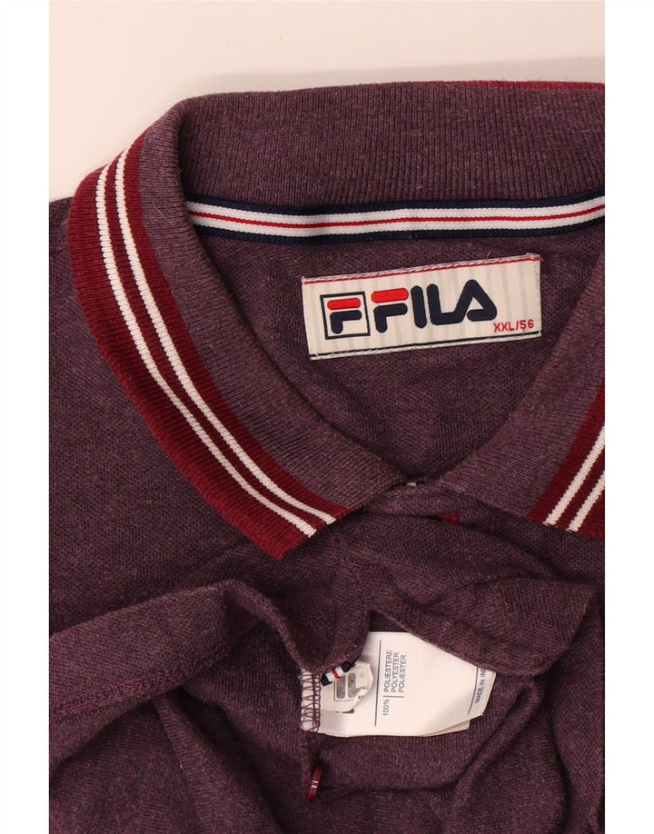 Fila Poloskjorte til mænd IT 56 2XL Burgundy Polyester