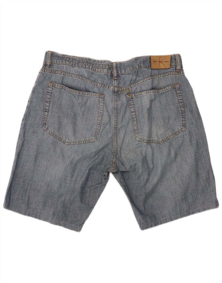 Calvin Klein Herre Denim Shorts W36 Stor Blå Bomuld