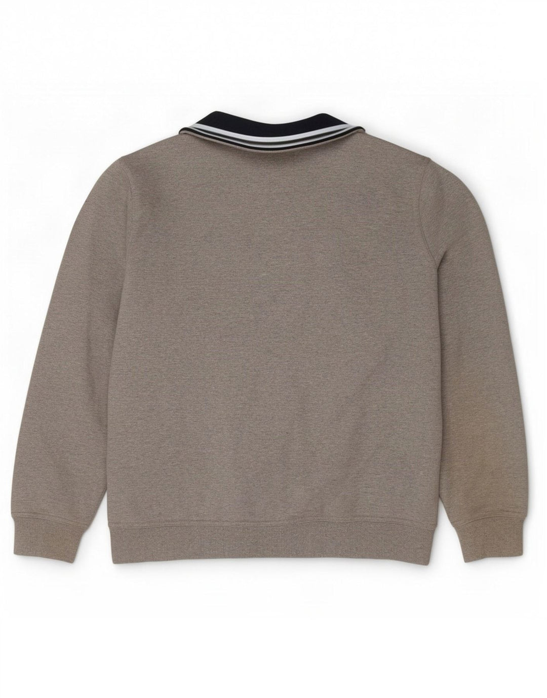 Besætningstøj Herre Zip Neck Sweatshirt Jumper Stor Grå Bomuld