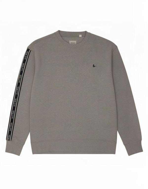 Jack Wills Mens Graphic Sweatshirt Jumper Large Grey Colourblock Cotton