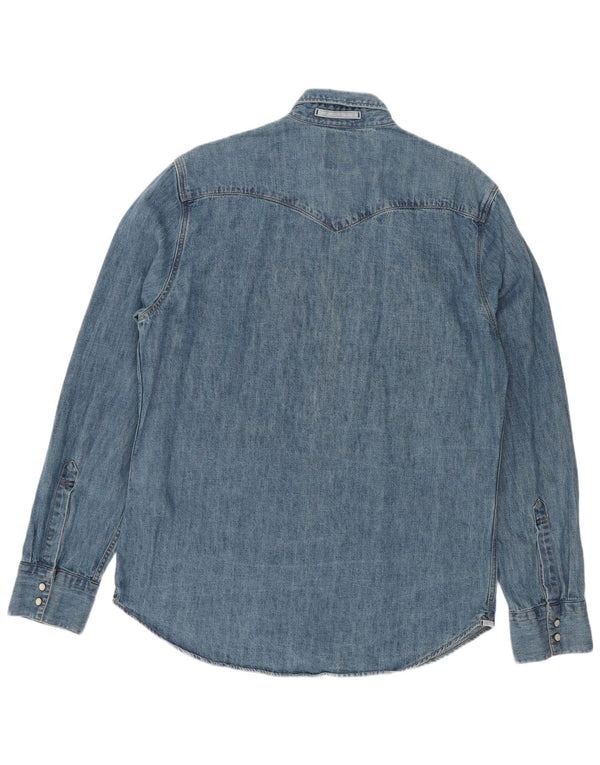 Levi's Slim Fit denimskjorte til mænd, stor blå bomuld