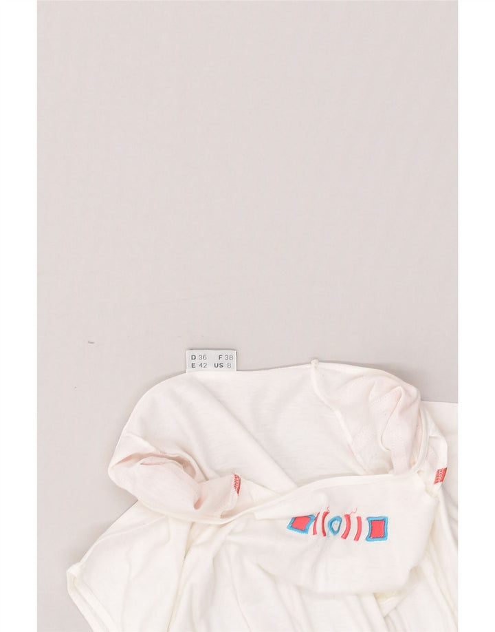 SERGIO TACCHINI Womens Blouse Top US 8 Medium White Cotton | Vintage Sergio Tacchini | Thrift | Second-Hand Sergio Tacchini | Used Clothing | Messina Hembry 