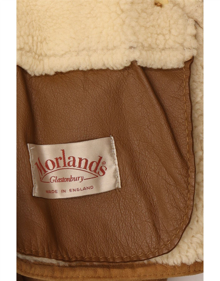 Morlands Herre Double Breasted Shearling Jacket UK 36 Small Brown