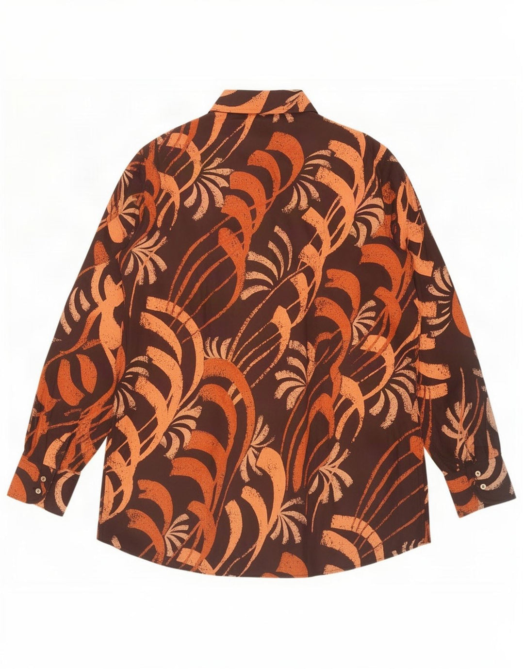 Vintage herre abstrakt mønster skjorte medium brun