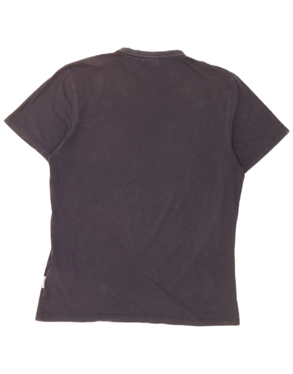 Napapijri Herre Geografisk Grafisk T-Shirt Top Medium Marineblå Bomuld