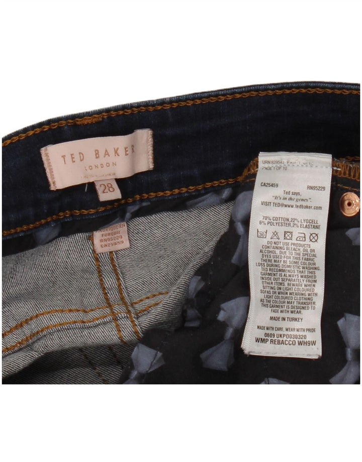 TED BAKER Dame Skinny Jeans W28 L27 Marineblå Bomuld