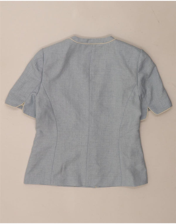 Jacques Vert Dame 1 knap kortærmet blazerjakke UK 14 Large Blue