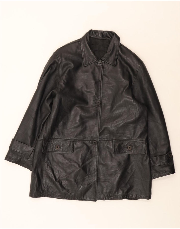 Vintage læderfrakke til kvinder IT 46 Large Black