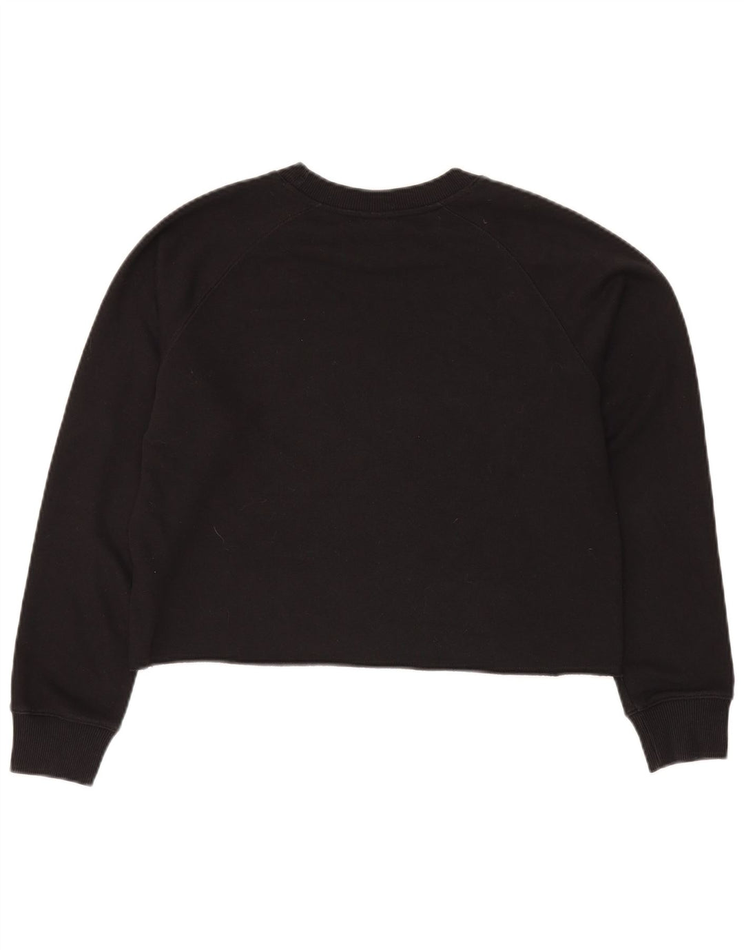 Champion Womens Crop Graphic Sweatshirt Jumper UK 14 Medium Black