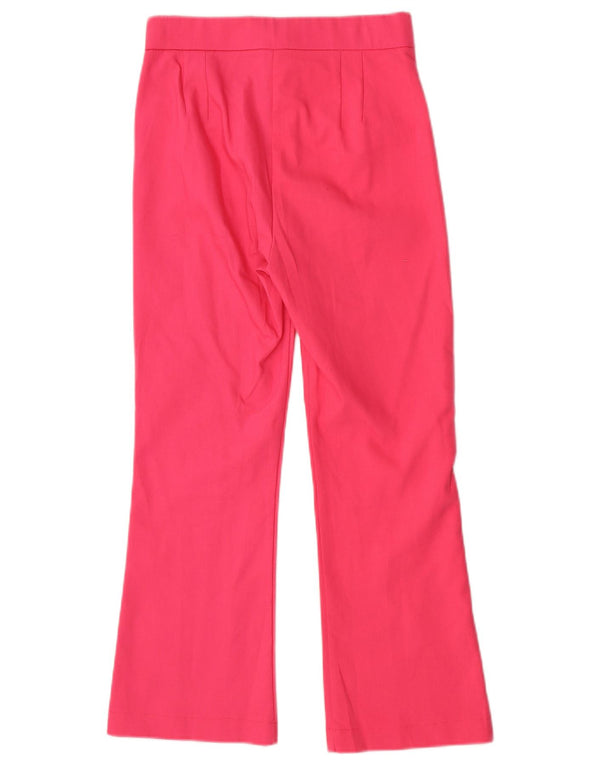 Zara Dame Højtalje Bootcut Casual Bukser Små W24 L24 Pink Bomuld