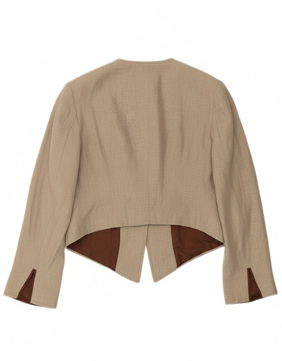 VINTAGE Womens Bolero Jacket UK 14 Large Beige