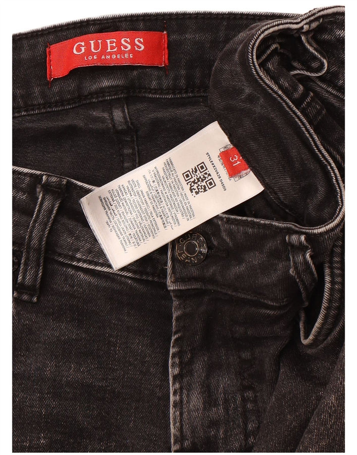 GUESS Mens Skinny Jeans W31 L31 Black Cotton