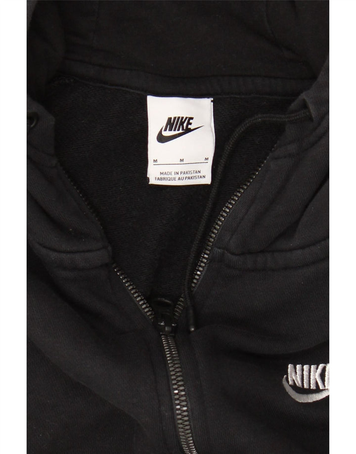 NIKE Womens Zip Hoodie Sweater UK 14 Medium Black Cotton Vintage Nike and Second-Hand Nike from Messina Hembry 