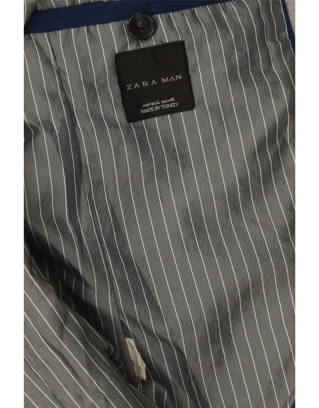 Zara Herre 1 Knap Blazer Jacket UK 40 Large Grå
