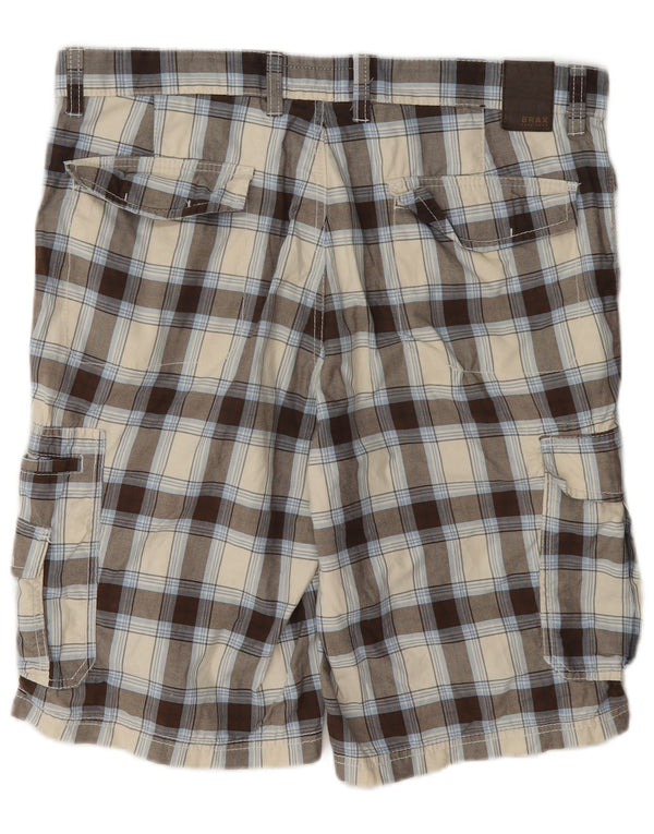 Brax Herre Cargo Shorts W36 Large Beige Ternet Bomuld