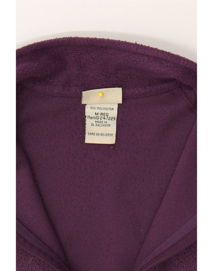 L.L.BEAN Womens Zip Neck Fleece Jumper UK 14 Medium Burgundy Polyester Vintage L.L.Bean and Second-Hand L.L.Bean from Messina Hembry 