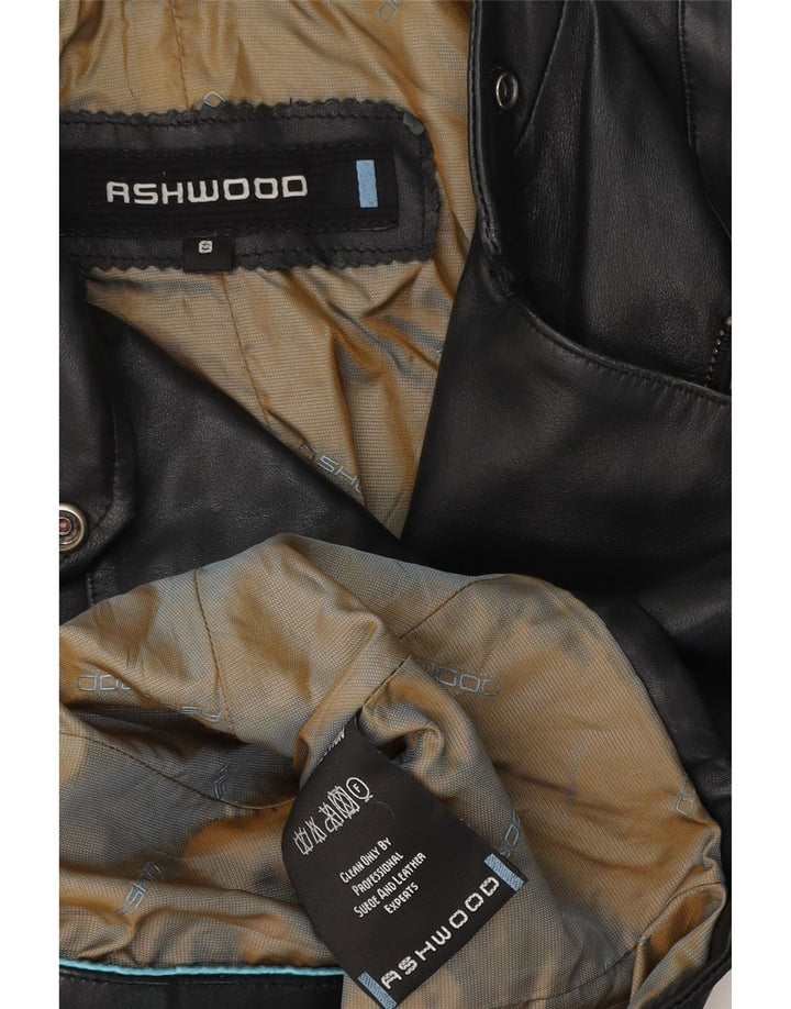 ASHWOOD Bikerjakke i læder til kvinder UK 8 Lille sort læder