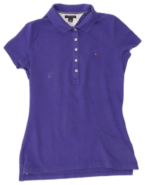 Tommy Hilfiger Dame Polo Shirt UK 12 Medium Lilla Bomuld