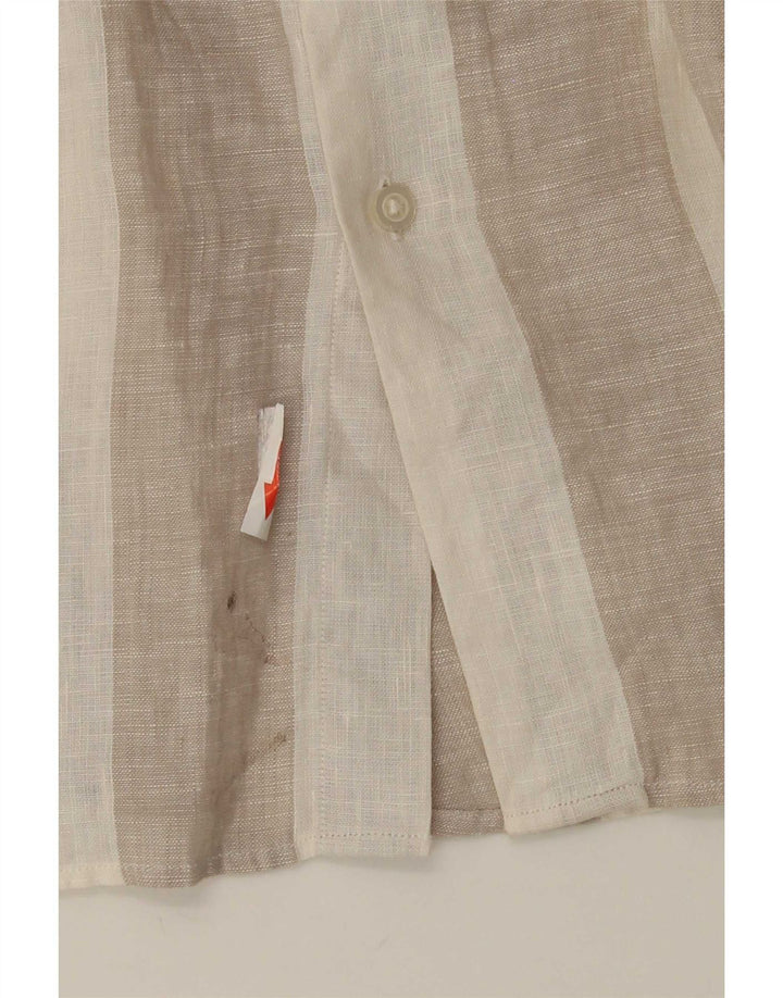 Massimo Dutti Herreskjorte Medium Beige Stribet hør