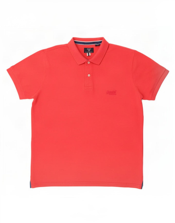 Superdry herre poloshirt XL rød bomuld
