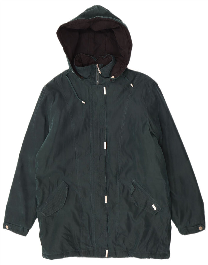 London Fog Dame Hætte Oversized Parka Jacket UK 12 Medium Green