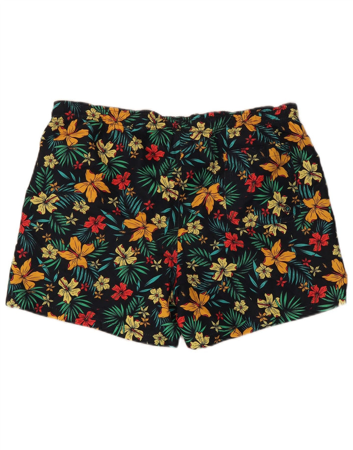 Maui and Sons Badeshorts til mænd, store sorte blomsterpolyester