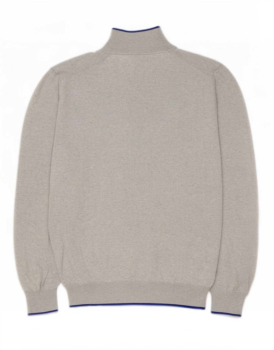 Massimo Dutti Herre Button Neck Jumper Sweater Stor Grå Flecked Bomuld