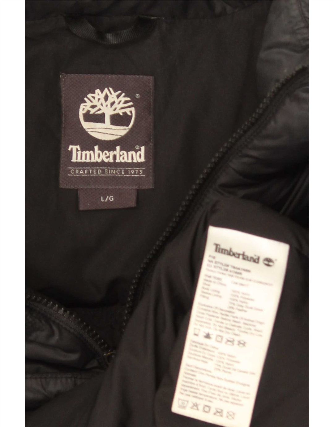 Timberland Polstret Herrejakke UK 40 Stor Sort Nylon