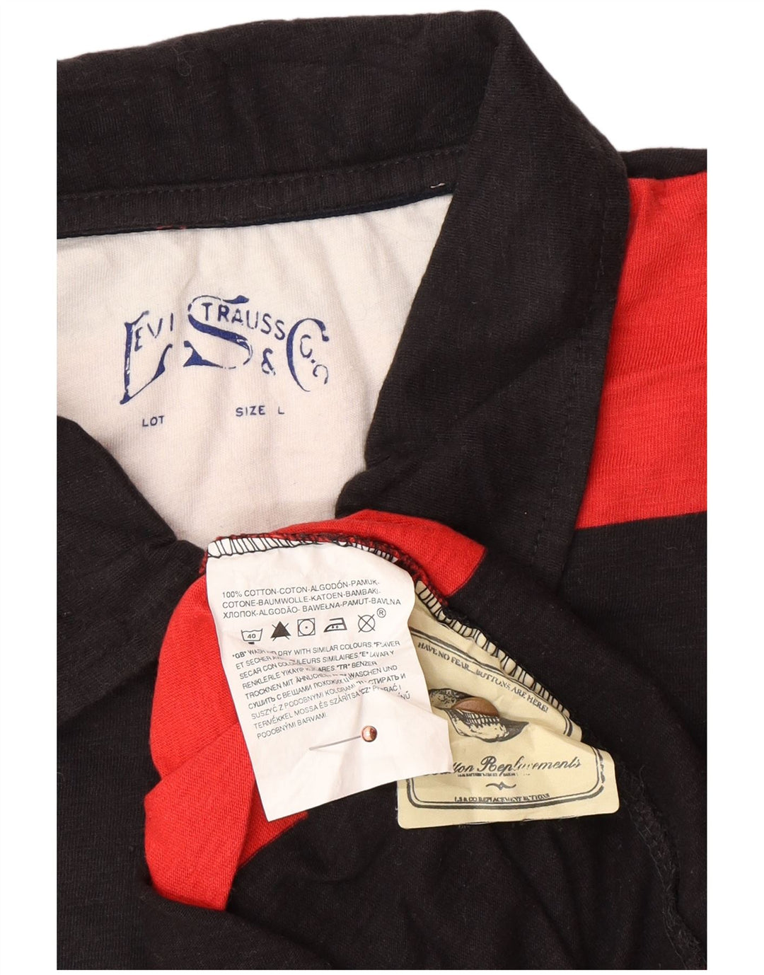 LEVI'S Grafisk langærmet rugby poloshirt til mænd Stor rødstribet bomuld