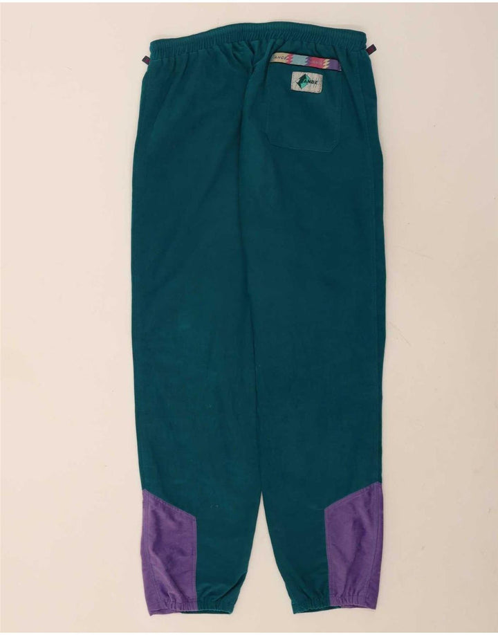 Vintage velour hel træningsdragt til mænd Stor grøn Colourblock Polyester