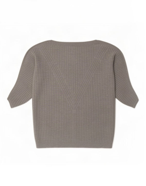 Marks & Spencer Womens Oversized Boat Neck Jumper Sweater UK 10 Small Grey