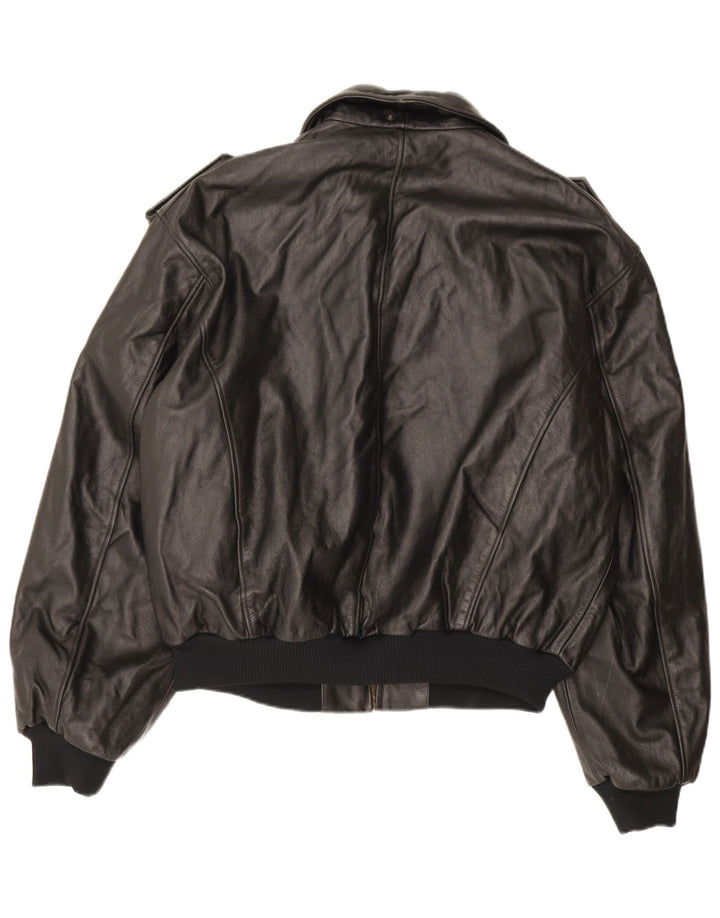 Esercito Herre Militær Læderjakke IT 52/54 XL Sort Læder