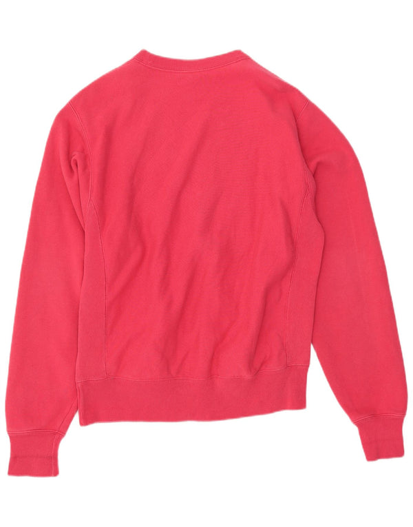 Champion Womens Oversized Sweatshirt Jumper UK 10 Small Pink Bomuld