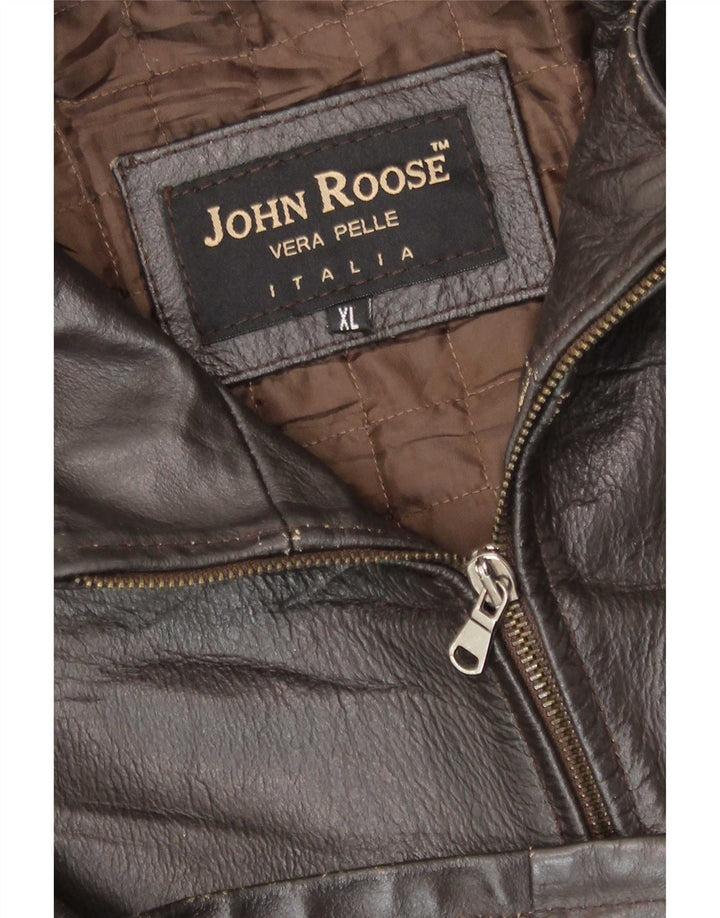 John Roose Herre Læderjakke UK 42 XL Brun