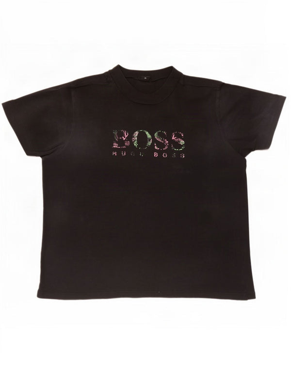 Hugo Boss Herre Grafisk T-Shirt Top 5XL Sort Bomuld