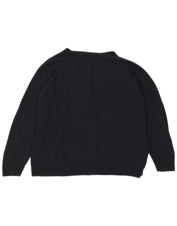 Marks & Spencer Dame Cardigan Sweater UK 22 3XL Marineblå Akryl