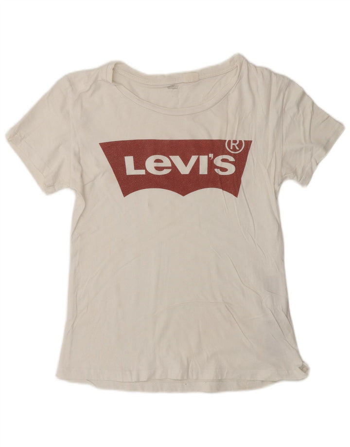 Levi's Grafisk T-shirt top til kvinder DK 10 Lille hvid bomuld