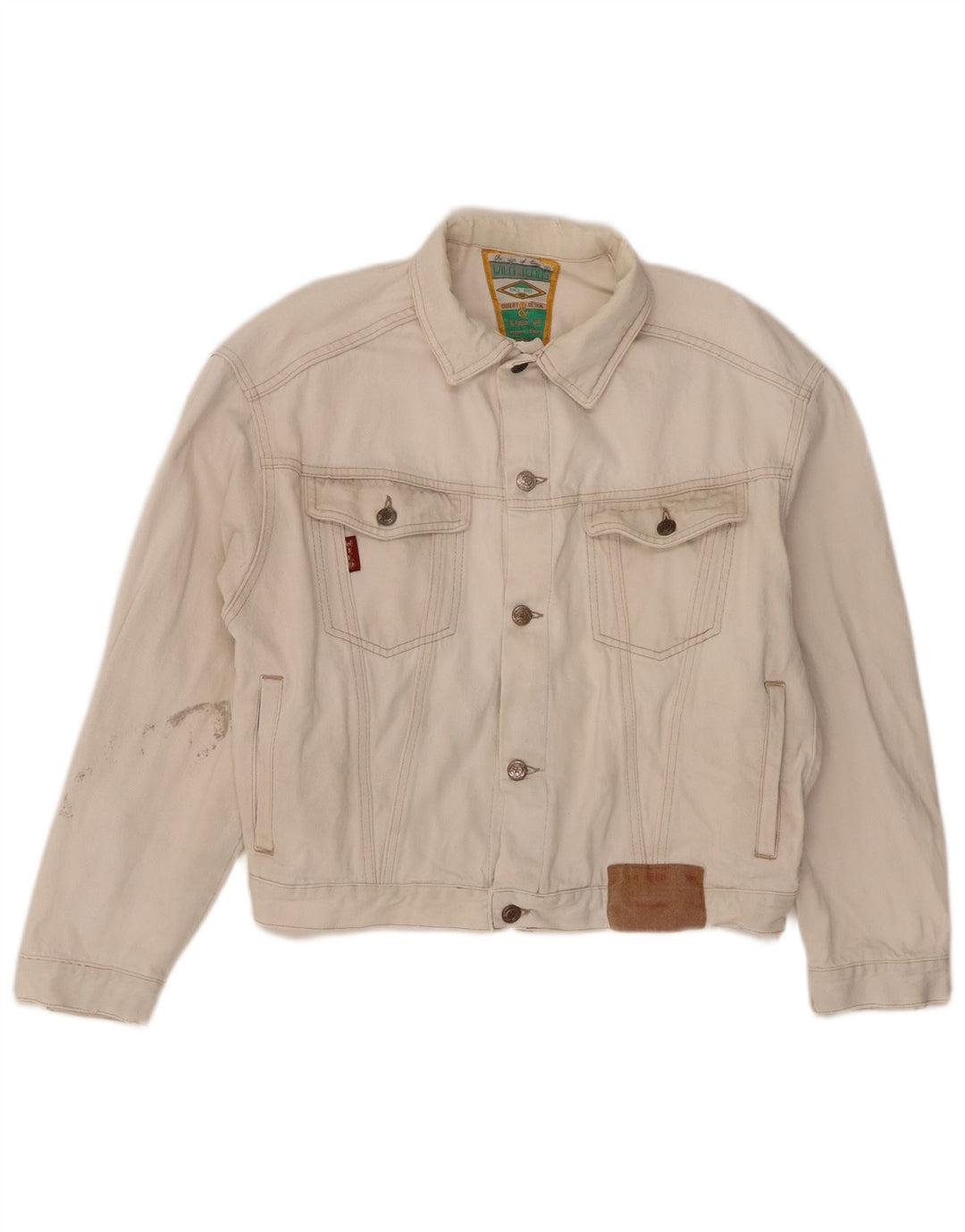 Wild Jeans Herre Denim Jacket UK 38 Medium Beige