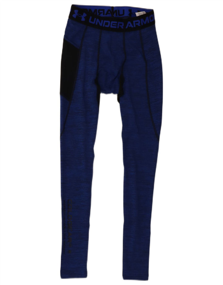 Under Armour Herre Cold Gear Grafiske Leggings Small Blue Colourblock