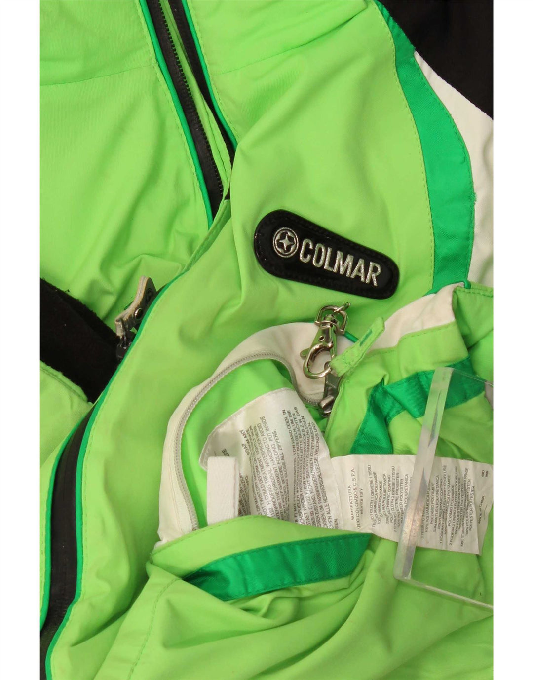 Colmar Dame Hætte Oversized Skijakke IT 40 XS Grøn Colourblock